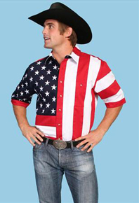 Scully Patriotic Short Sleeve Western Shirt - Men's Western Shirts | Spur Western Wear