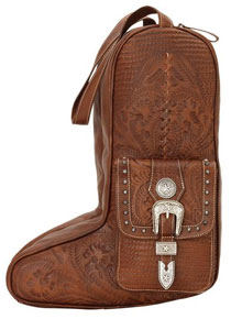 American West Retro Romance Leather Western Boot Bag - Antique Brown - Western Luggage | Spur Western Wear