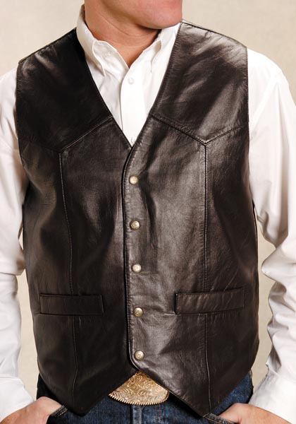 Popular regent park western vest black /beige /dark brown size S