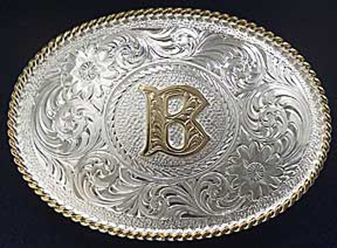 Custom 2 Two Letters Belt Buckle for men Silver / 45 inches