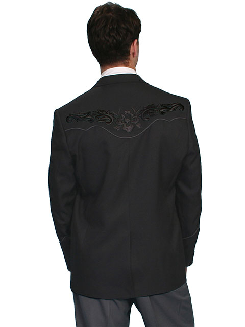 Scully Embroidered Sport Coat - Black with Black - Men's Western Suit ...