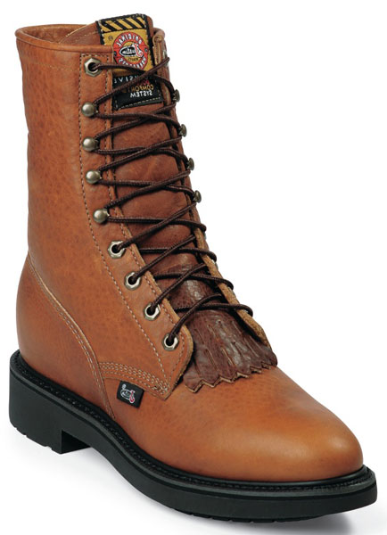 justin men's premium wedge work boots