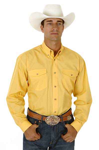 Mens yellow sale western shirt