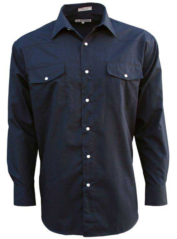 FF Long Sleeve Western Shirt - Navy - Big & Tall - Men's Western Shirts ...