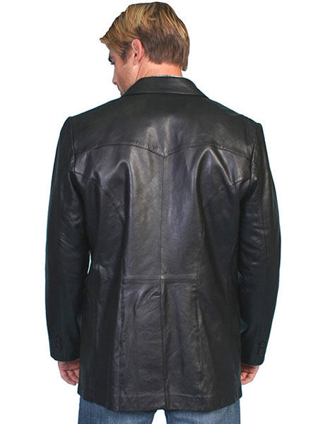StudioSuits Black Ostrich Leather Blazer