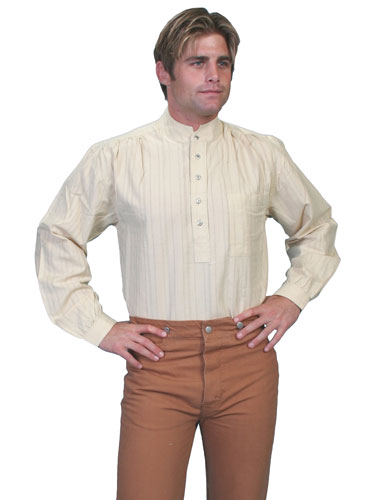 Scully Banded Collar Shirt - Natural - Men's Old West Shirts | Spur Western Wear