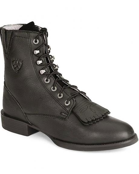 Ariat® Heritage Lacer II Western Boot - Black Deertan - Ladies' Western Boots | Spur Western Wear