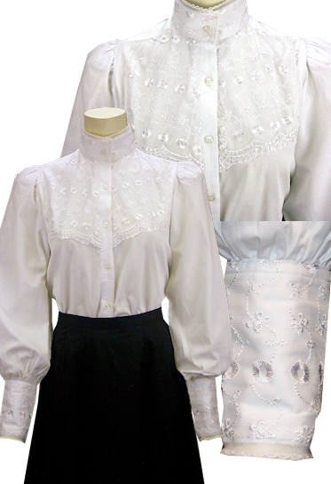 Frontier Classics Laura Blouse - White - Ladies' Old West Blouses | Spur Western Wear