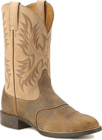 Ariat® Heritage Stockman Western Boot - Tumbled Brown/Beige - Men's Western Boots | Spur Western Wear