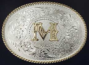 Montana Silversmiths Initial M Western Belt Buckle - Western Belt Buckles | Spur Western Wear