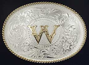 Montana Silversmiths Initial W Western Belt Buckle - Western Belt Buckles | Spur Western Wear