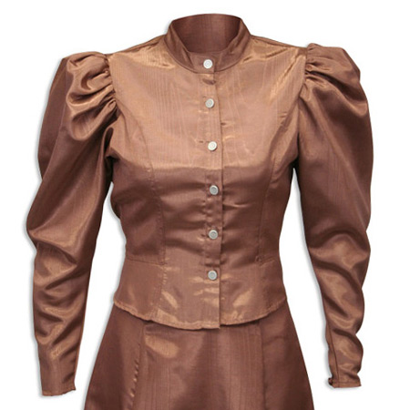 Wah Maker Moire Princess Tie Back Blouse - Chocolate - Ladies' Old West Blouses | Spur Western Wear