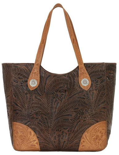American West Annie's Secret Concealed Carry Shoulder Bag - Chestnut & Tan - Ladies' Western Handbags And Wallets | Spur Western Wear