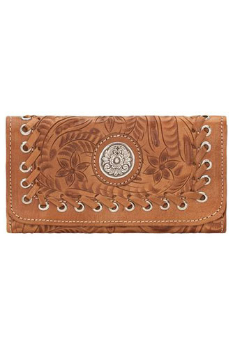 American West Harvest Moon Tri-fold Wallet - Golden Tan - Ladies' Western Handbags And Wallets | Spur Western Wear