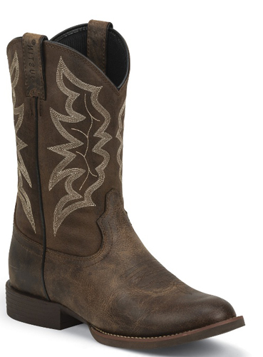 justin men's buster distressed western boots