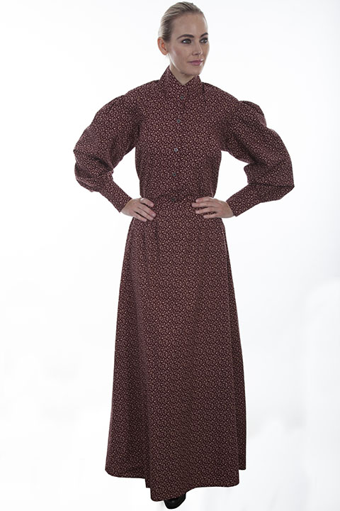 Scully Print  Victorian Skirt - Burgandy
