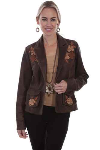 Scully Leather Blazer - Bourbon - Ladies Leather Jackets | Spur Western Wear