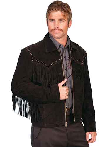 Scully Fringe Leather Coat - Black - Men's Leather Western Vests and Jackets | Spur Western Wear