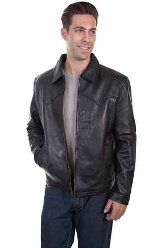 Scully Soft Touch Lamb Concealed Carry Western Jacket - Black - Men's Leather Western Vests and Jackets | Spur Western Wear