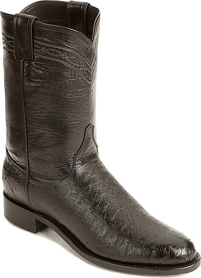 smooth ostrich roper boots