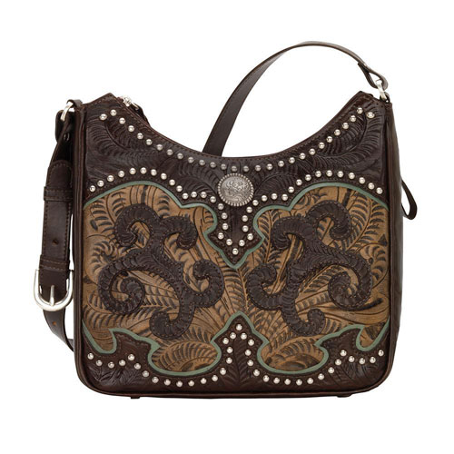 American West Annie's Secret Concealed Carry Shoulder Bag - Chocolate & Brown - Ladies' Western Handbags And Wallets | Spur Western Wear