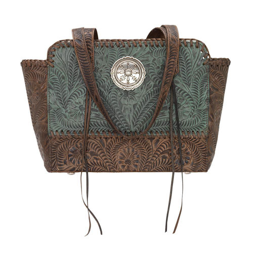 American West Annie's Secret Concealed Carry Zip-Top Tote - Turquoise - Ladies' Western Handbags And Wallets | Spur Western Wear