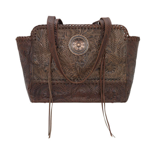 American West Annie's Secret Concealed Carry Zip-Top Tote - Charcoal Brown - Ladies' Western Handbags And Wallets | Spur Western Wear