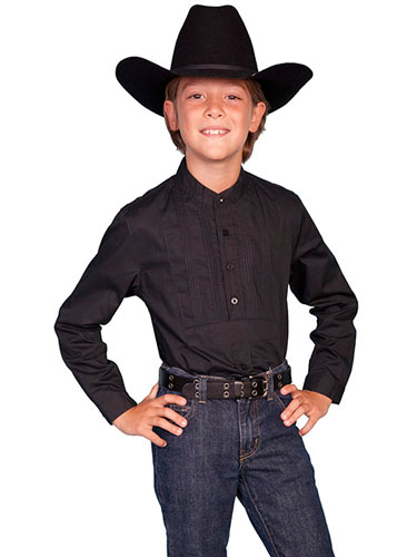Scully Gambler Shirt - Black - Boys' Old West Shirts | Spur Western Wear