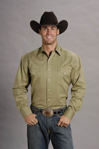 Stetson Twill Long Sleeve Snap Front 