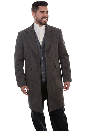 Wah Maker Striped Frock Coat - Black - Men's Old West Vests And Jackets | Spur Western Wear