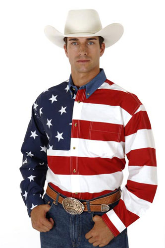 Roper American Flag Long Sleeve Button Front Western Shirt - Men's Western Shirts | Spur Western Wear