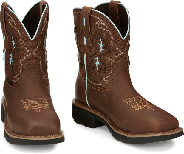 Justin  Ladies Waterproof Square Nano Composite Toe Work Boot, - Ladies' Western Boots | Spur Western Wear