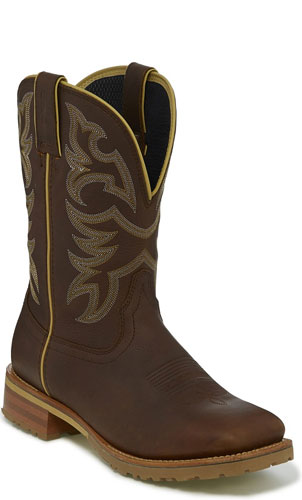 Justin Marshal Waterproof Soft Toe Work Boot - Whiskey Neat Brown - Men's Western Boots | Spur Western Wear