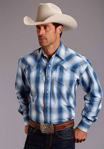 Stetson Crystal Ombre Plaid Long Sleeve 