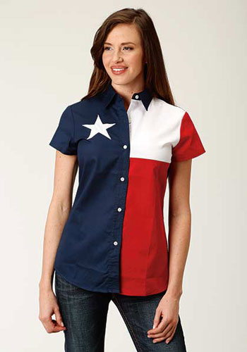 Roper Texas Flag Short Sleeve Western Shirt - Ladies' Western Shirts | Spur Western Wear