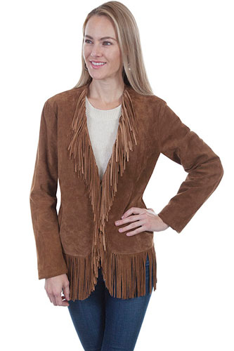 Scully Boar Suede Leather Western Jacket - Cinnamon - Ladies Leather Jackets | Spur Western Wear