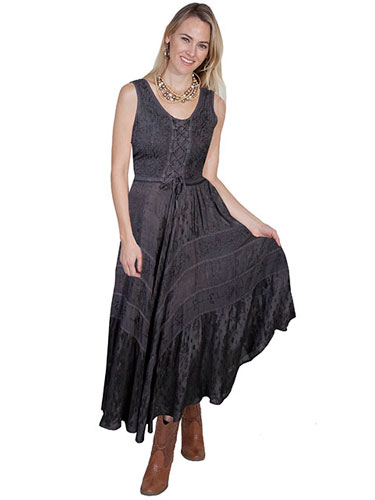 Scully Honey Creek Lace Front Dress - Gun Metal - Ladies' Western Skirts And Dresses | Spur Western Wear