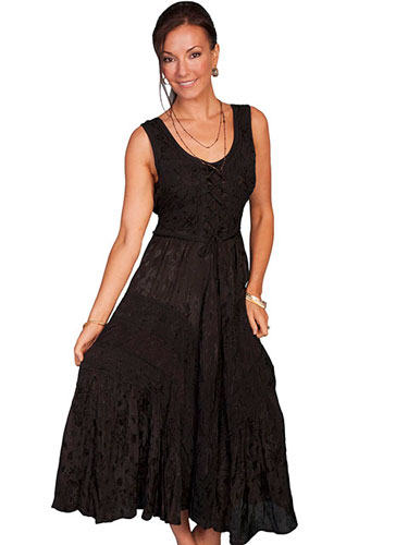 Scully Honey Creek Lace Front Dress - Black - Ladies' Western Skirts And Dresses | Spur Western Wear
