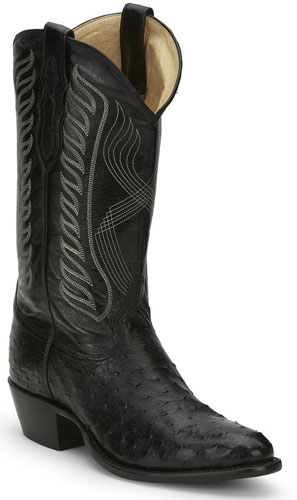 Tony Lama McCandles Full Quill Ostrich Western Boot - Black - Men's Western Boots | Spur Western Wear