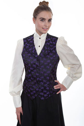 Scully Floral Print Vest - Purple - Ladies Vests And Jackets | Spur Western Wear