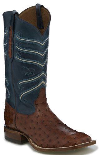 Tony Lama Amell Full Quill Ostrich Western Boot - Brandy - Men's Western Boots | Spur Western Wear