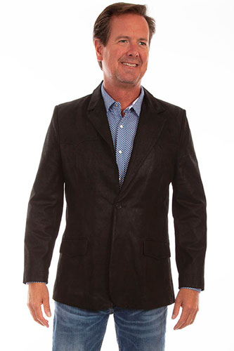 Scully Leather Western Blazer - Black - Men's Leather Western Vests and Jackets | Spur Western Wear