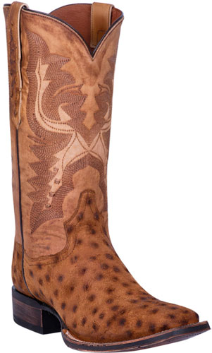 Dan Post Stark Smooth Ostrich Western Boot - Bay Apache - Men's Western Boots | Spur Western Wear