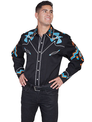 big and tall embroidered western shirts