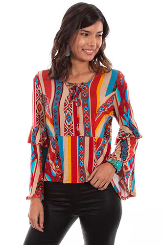 Scully Honey Creek Serape Pullover Western Blouse - Ladies' Western Shirts | Spur Western Wear