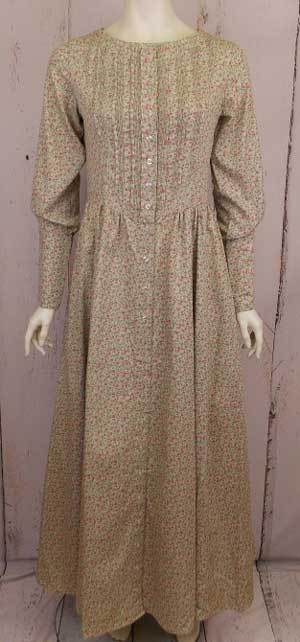 Frontier Classics "Pioneer Woman" Dress - Green Floral, - Ladies' Old West Ensembles | Spur Western Wear