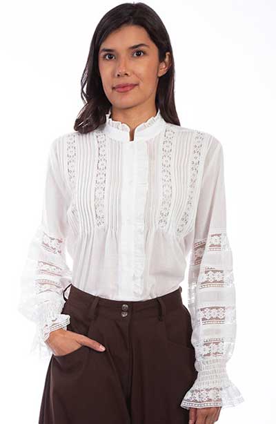 Scully  Victorian  White Lace Blouse