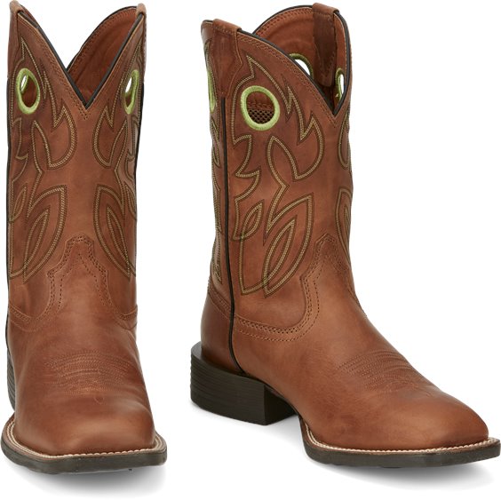 Justin Bowline Western Boot - Hazel Brown, - Men's Western Boots | Spur Western Wear