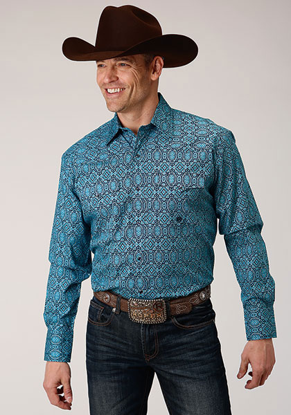 Roper Medallion  Paisley Long Sleeve Snap Western Shirt  - Men's Western Shirts | Spur Western Wear