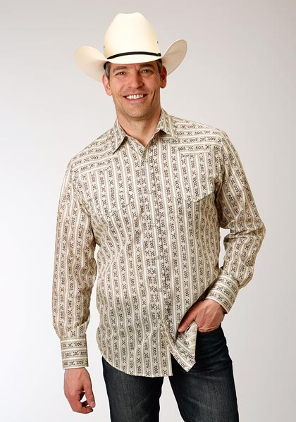 Roper Wallpaper Stripe  Long Sleeve Snap Western Shirt-Big & Tall ,  Men's Western Shirts | Spur Western Wear